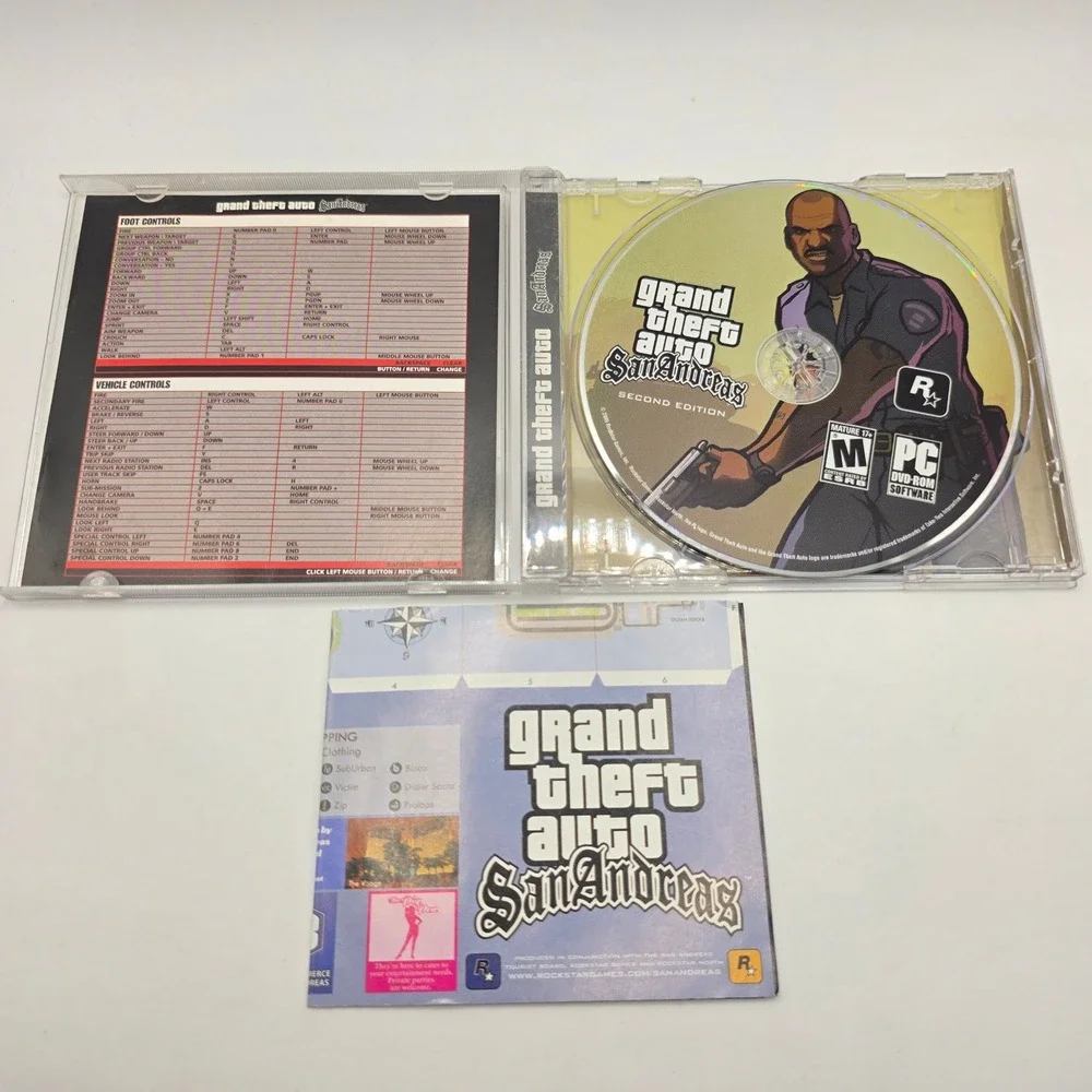 Grand Theft Auto San Andreas PC Rockstar Games 2005 Jewel Case Video Game MRated